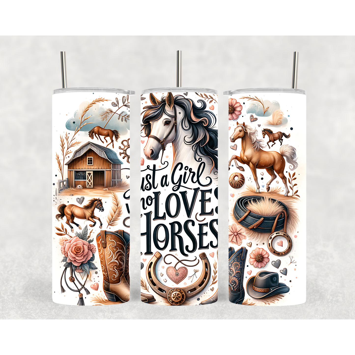 Just A Girl Who Loves | Cute Tumblers | 20oz Tumblers