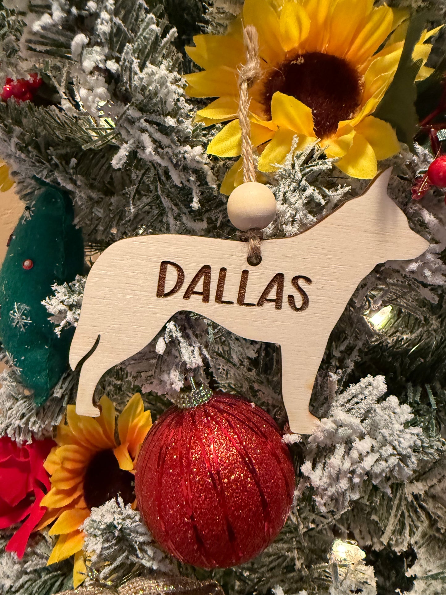 Personalized Dog Name Ornament | Custom Wooden Pet Keepsake