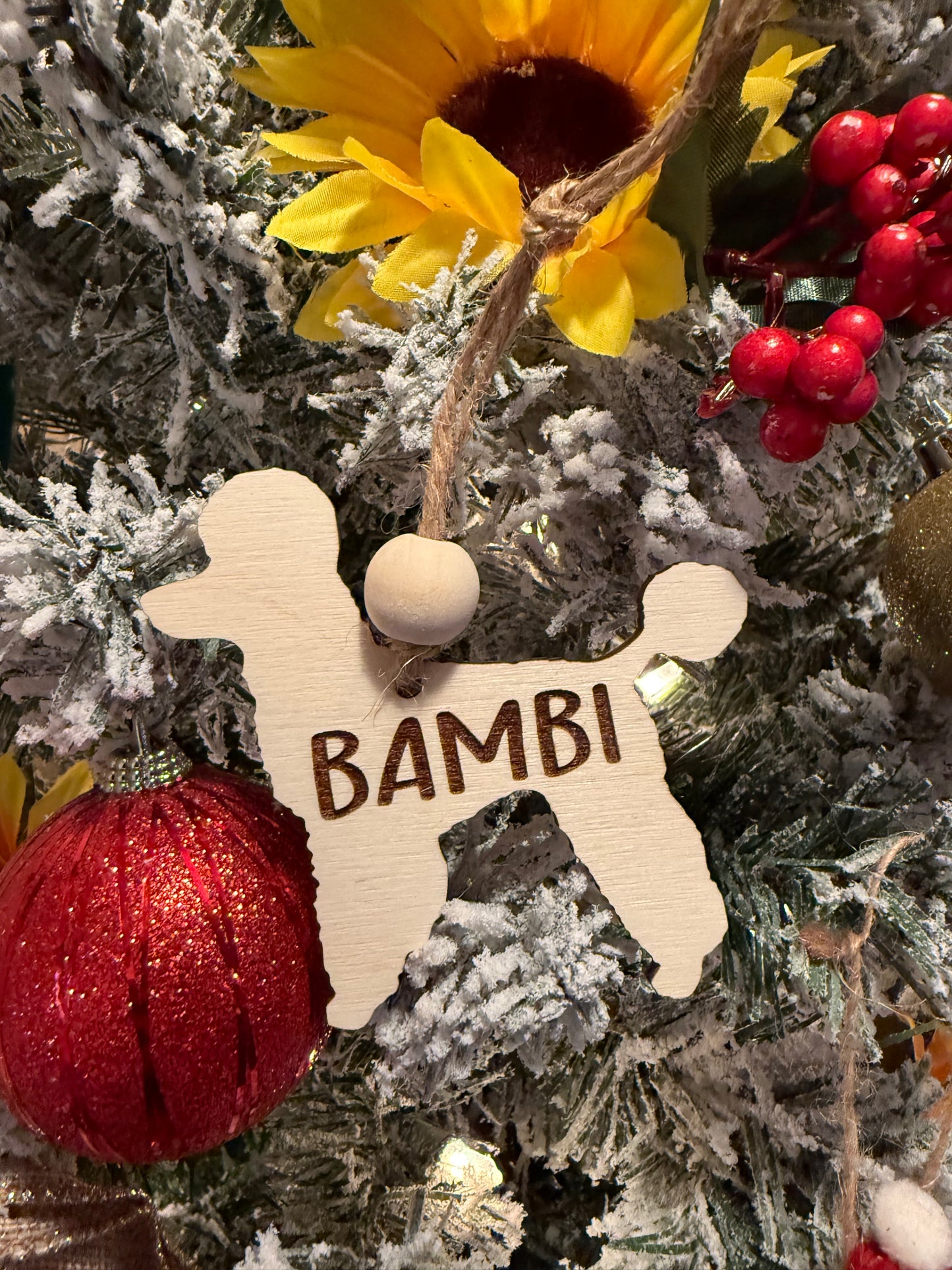 Personalized Dog Name Ornament | Custom Wooden Pet Keepsake