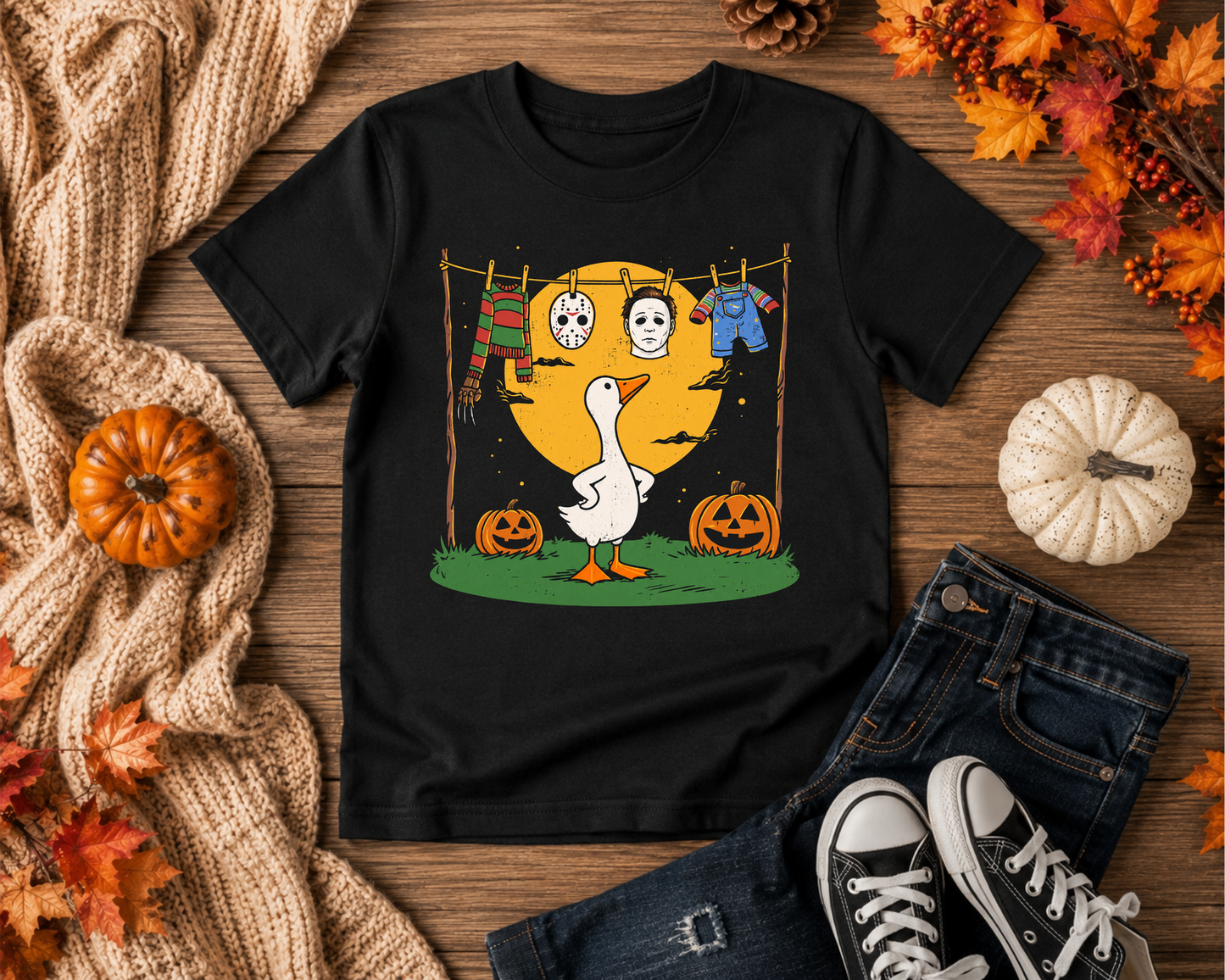 Spooky Goose Halloween Graphic T-Shirt | Unisex Halloween Shirt