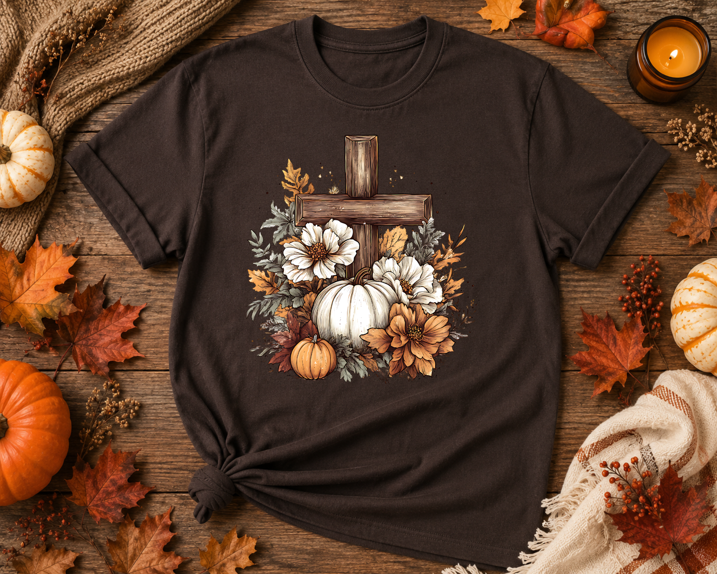 Fall-O-Ween Jesus Christian Pumpkin Shirt | Matthew 4:19 Fall Graphic Tee | Faith-Based Autumn T-Shirt | Thanksgiving Christian Apparel