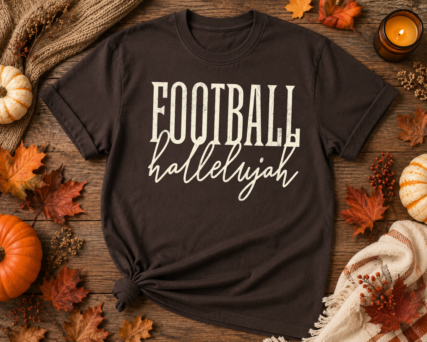 Football Hallelujah Graphic Tee – Cozy Fall Game Day T-Shirt