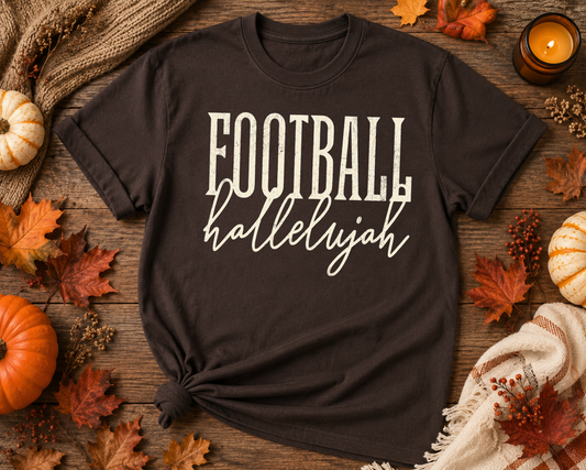 Football Hallelujah Graphic Tee – Cozy Fall Game Day T-Shirt