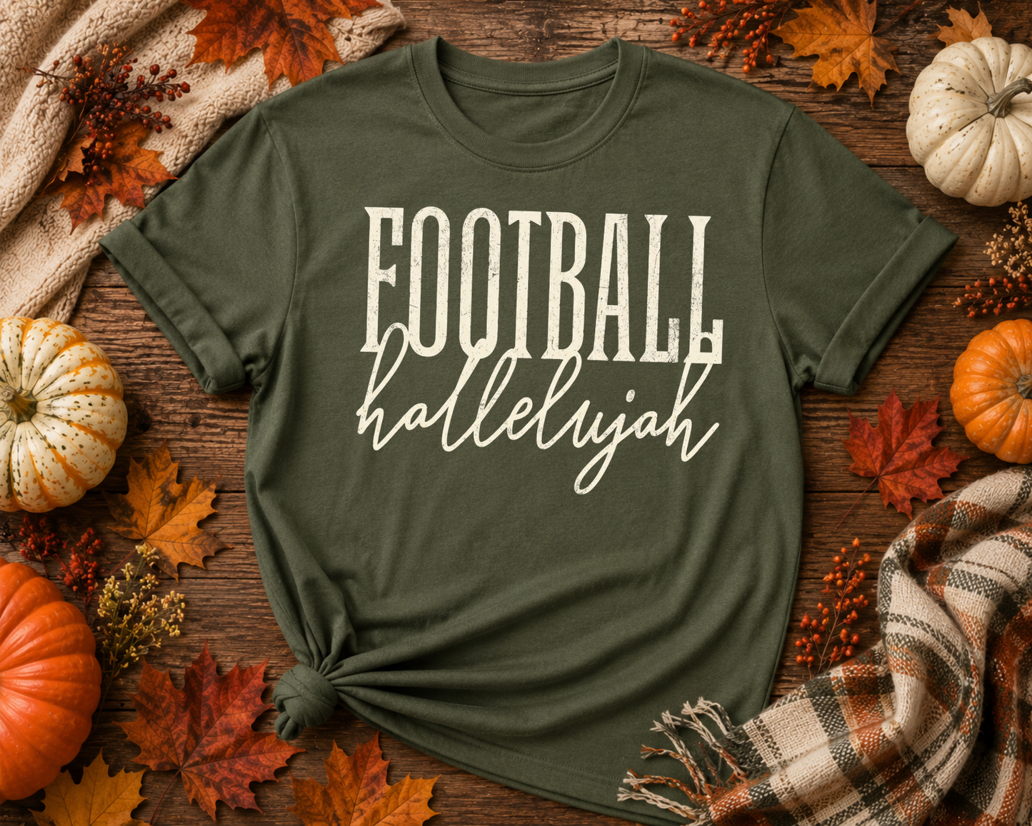 Football Hallelujah Graphic Tee – Cozy Fall Game Day T-Shirt