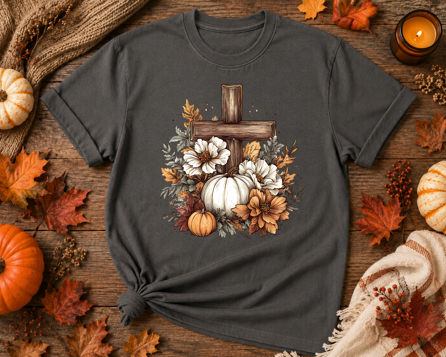 Fall-O-Ween Jesus Christian Pumpkin Shirt | Matthew 4:19 Fall Graphic Tee | Faith-Based Autumn T-Shirt | Thanksgiving Christian Apparel