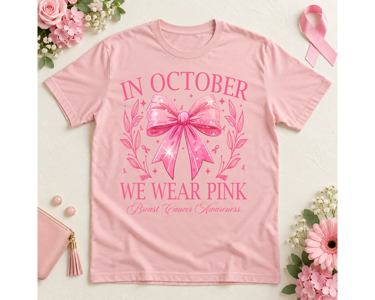 Breast Cancer Awareness Graphic Tee | In October We Wear Pink