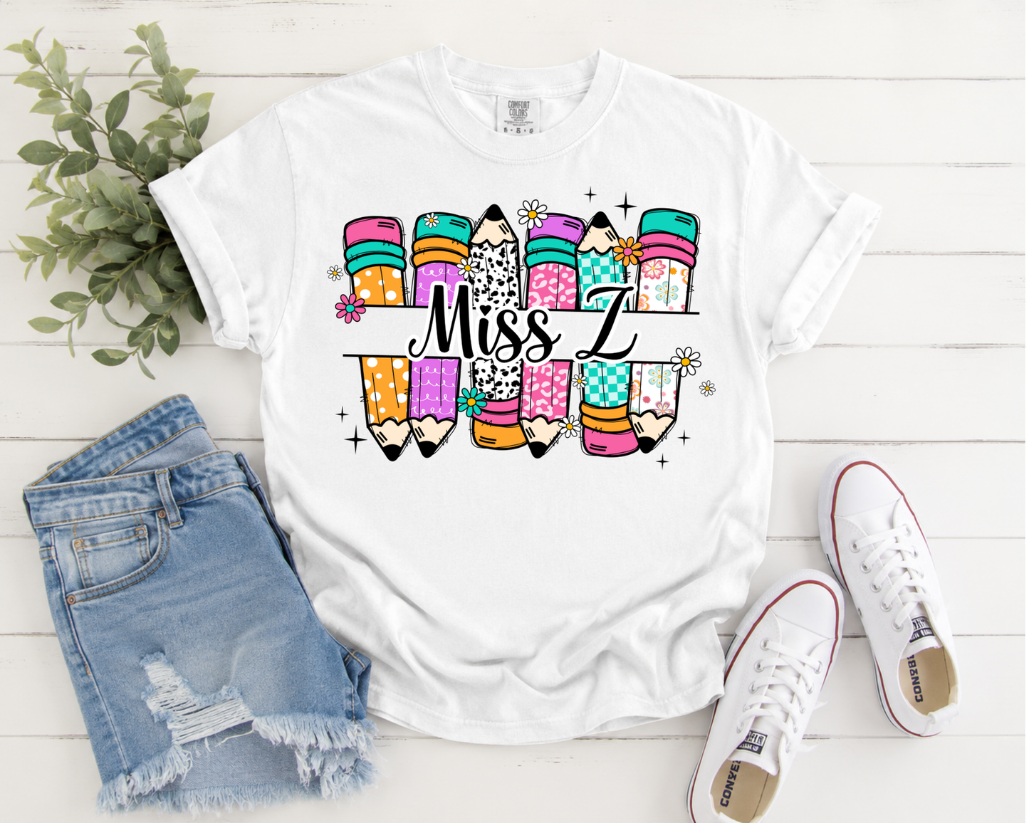 Personalized Teacher Shirt – Custom Name & Initial Classroom Tee
