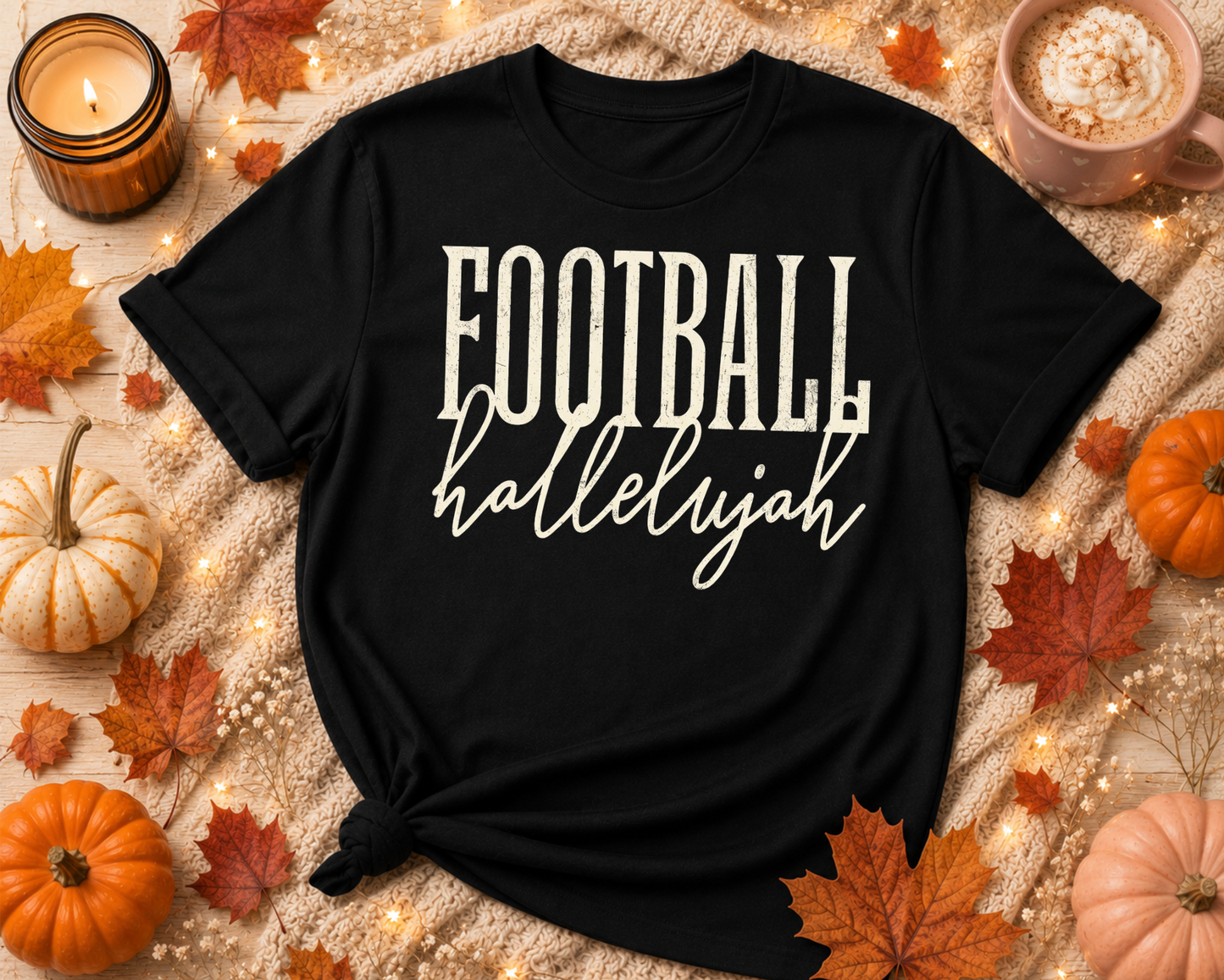 Football Hallelujah Graphic Tee – Cozy Fall Game Day T-Shirt