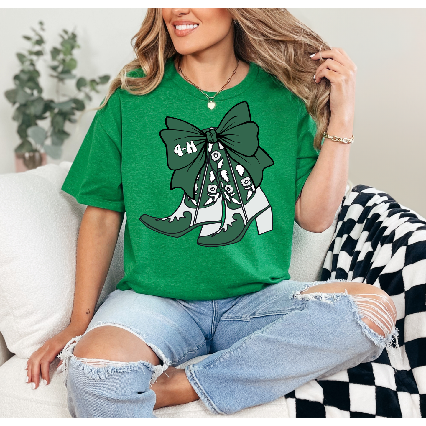 FFA & 4-H Bow + Cowboy Boots Shirt