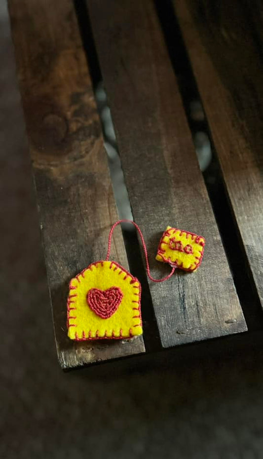 Tea Bag Hand Stitched Bookmarks | Custom Bookmarks | Embroidered Bookmarks