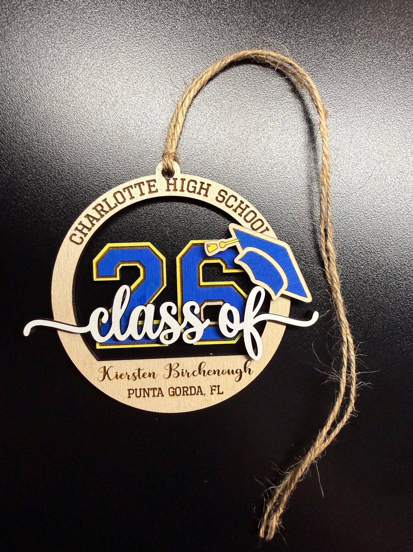 Personalized Graduation Keepsake Ornament | Custom Class of 2026 Senior Gift | Laser Engraved Wooden Ornament