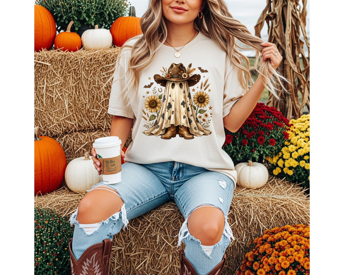 Fall & Halloween Graphic T-Shirts | Western Ghosts, Pumpkins, Coffee & Highland Cow