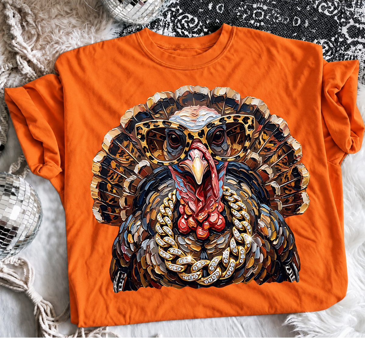 Sassy Animal Graphic Tee – Leopard Glasses & Bling