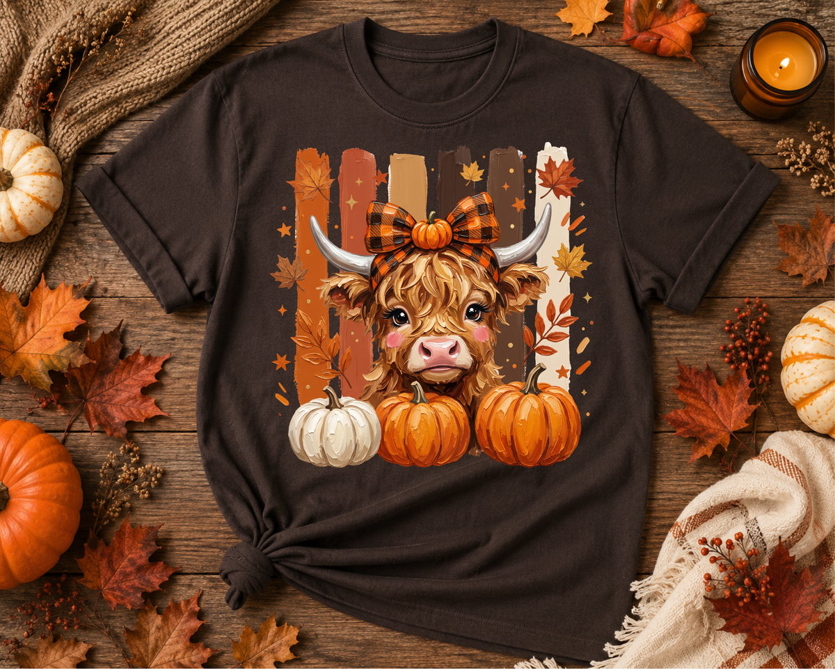 Fall & Halloween Graphic T-Shirts | Western Ghosts, Pumpkins, Coffee & Highland Cow