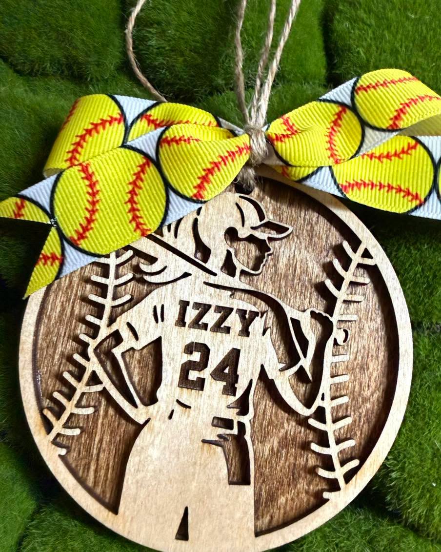 Personalized Sports Ornament | Custom Athlete Christmas Ornament | Baseball Basketball Soccer Dance Football Softball | Sports Keepsake