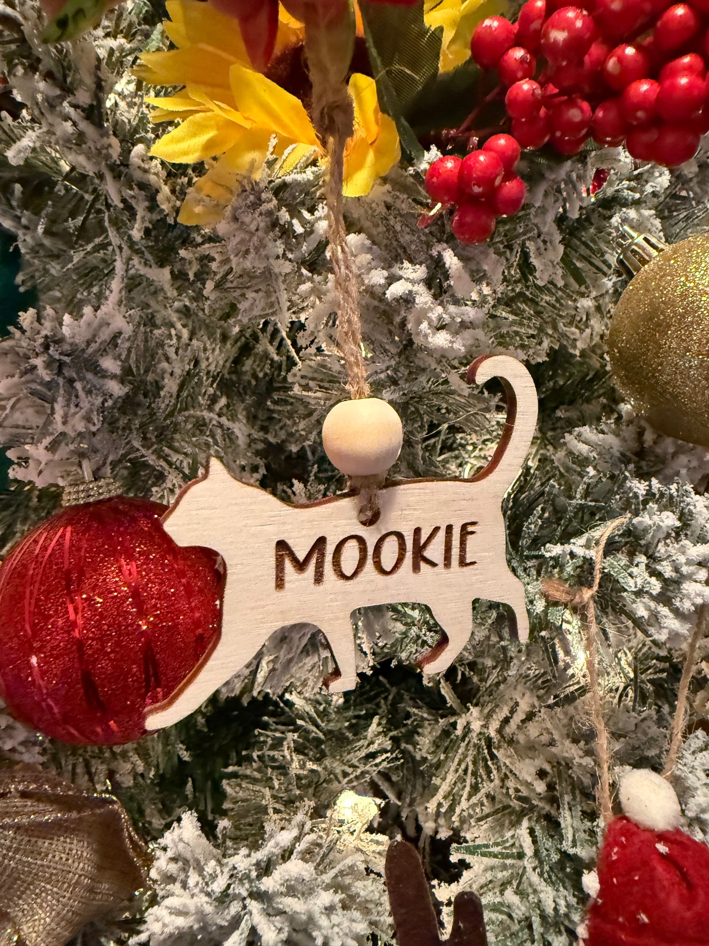 Personalized Dog Name Ornament | Custom Wooden Pet Keepsake