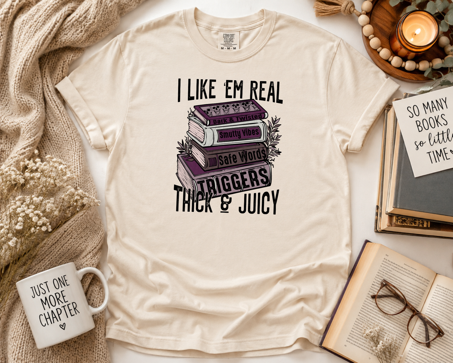 Book Lover Comfort Colors Graphic T-Shirt | Funny Reader Tee | Spicy Book Shirt | BookTok Shirt | Cozy Reading Gift | Unisex Bookworm Tee