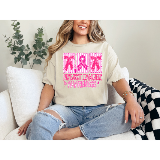Breast Cancer Awareness Graphic T-Shirt – Pink Ribbon Support Tee