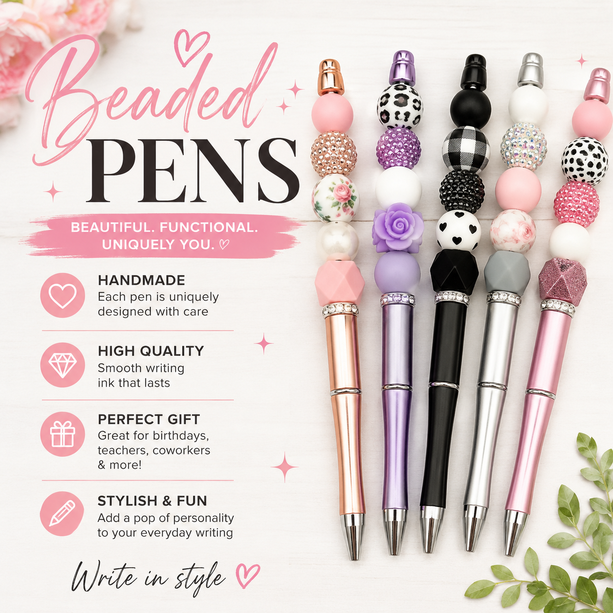 Custom Beaded Pens