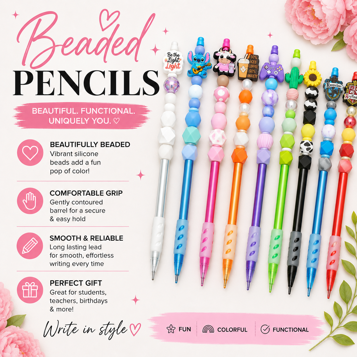 Custom Beaded Pencils