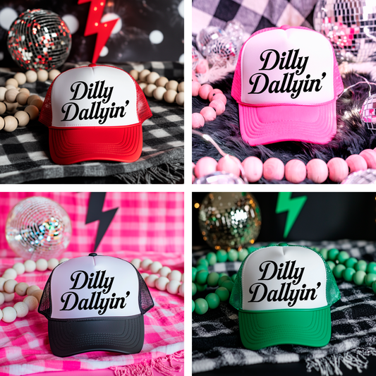 Dilly Dallyin’ Trucker Hat | Cute Western Boutique Hat | Adjustable Snapback Cap