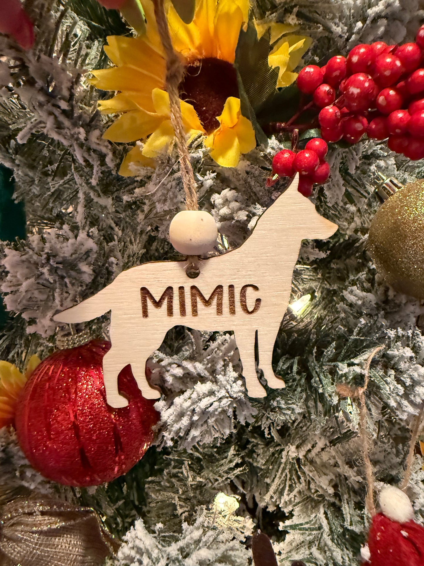 Personalized Dog Name Ornament | Custom Wooden Pet Keepsake