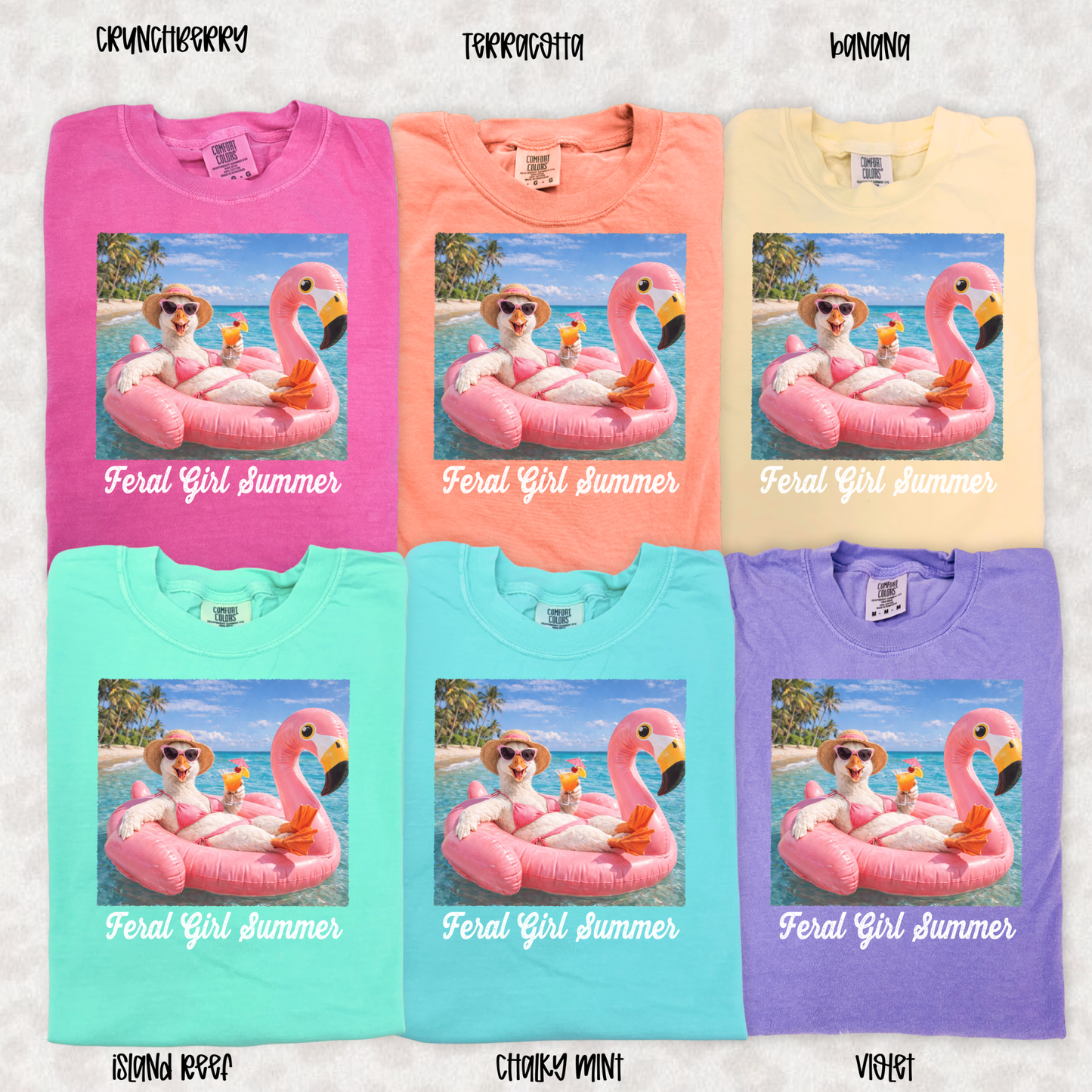 Feral Girl Summer Comfort Colors Graphic Tee | Funny Summer Beach Shirt