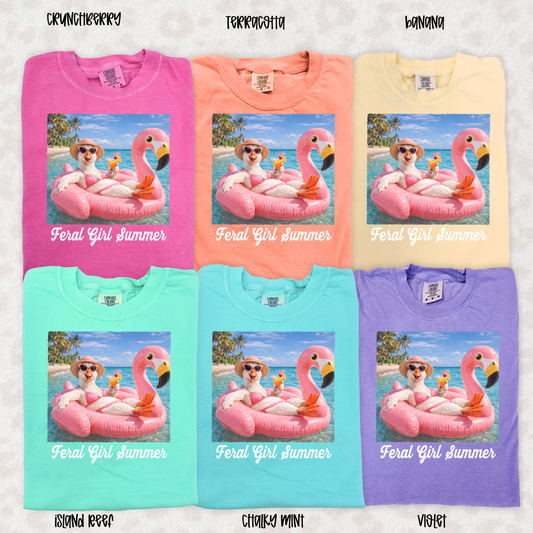 Feral Girl Summer Comfort Colors Graphic Tee | Funny Summer Beach Shirt