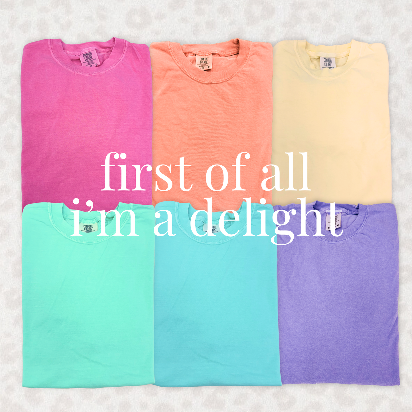 First of All I’m a Delight Graphic Tee | Funny Sassy Shirt | Comfort Colors Unisex T-Shirt | Cute Boutique Tee