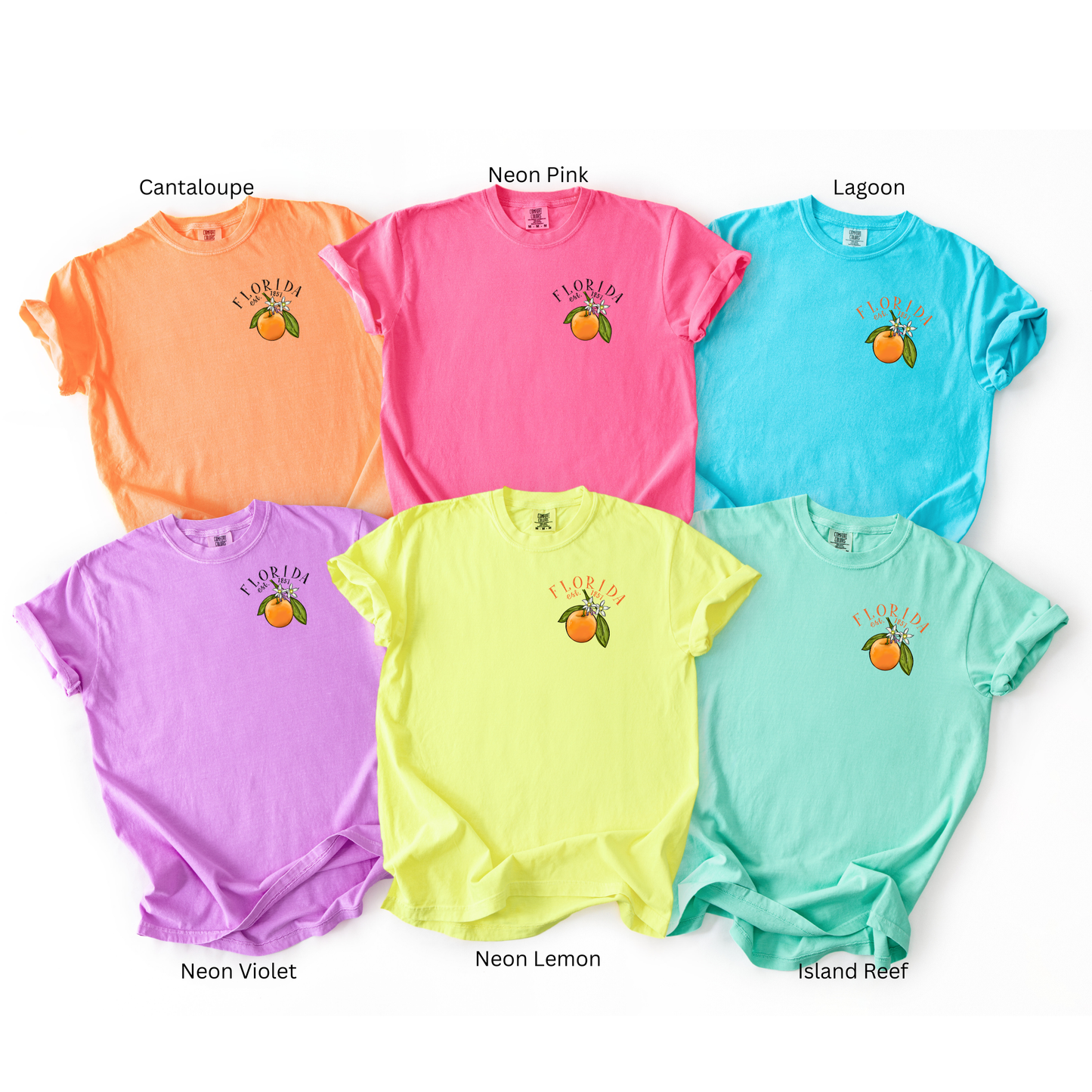 Florida Est. 1851 Sunshine State Comfort Colors T-Shirt | Florida Orange Blossom Tee