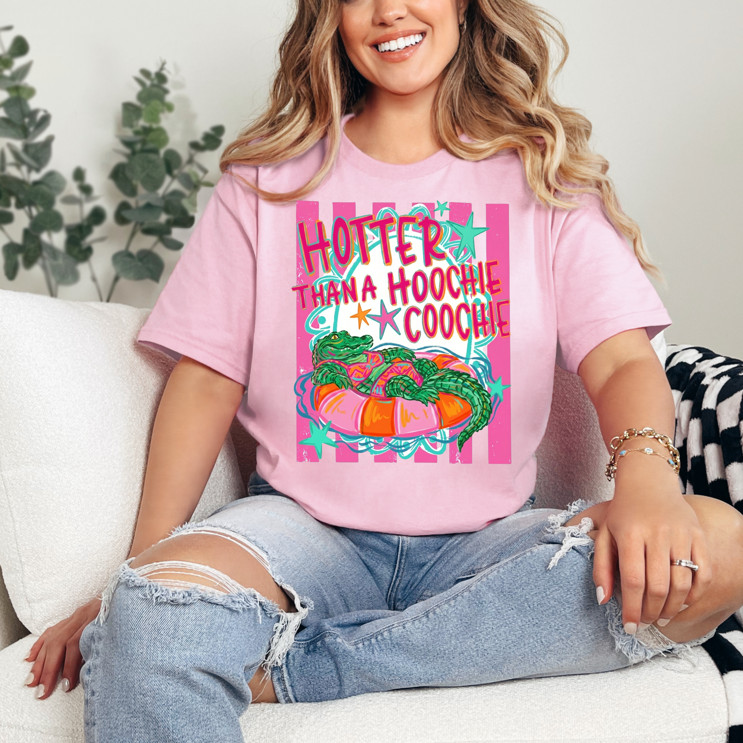 Hotter Than A Hoochie Coochie Shirt, Funny Alligator Tee, Comfort Colors Graphic Tee, Southern Summer Shirt, Florida Tee