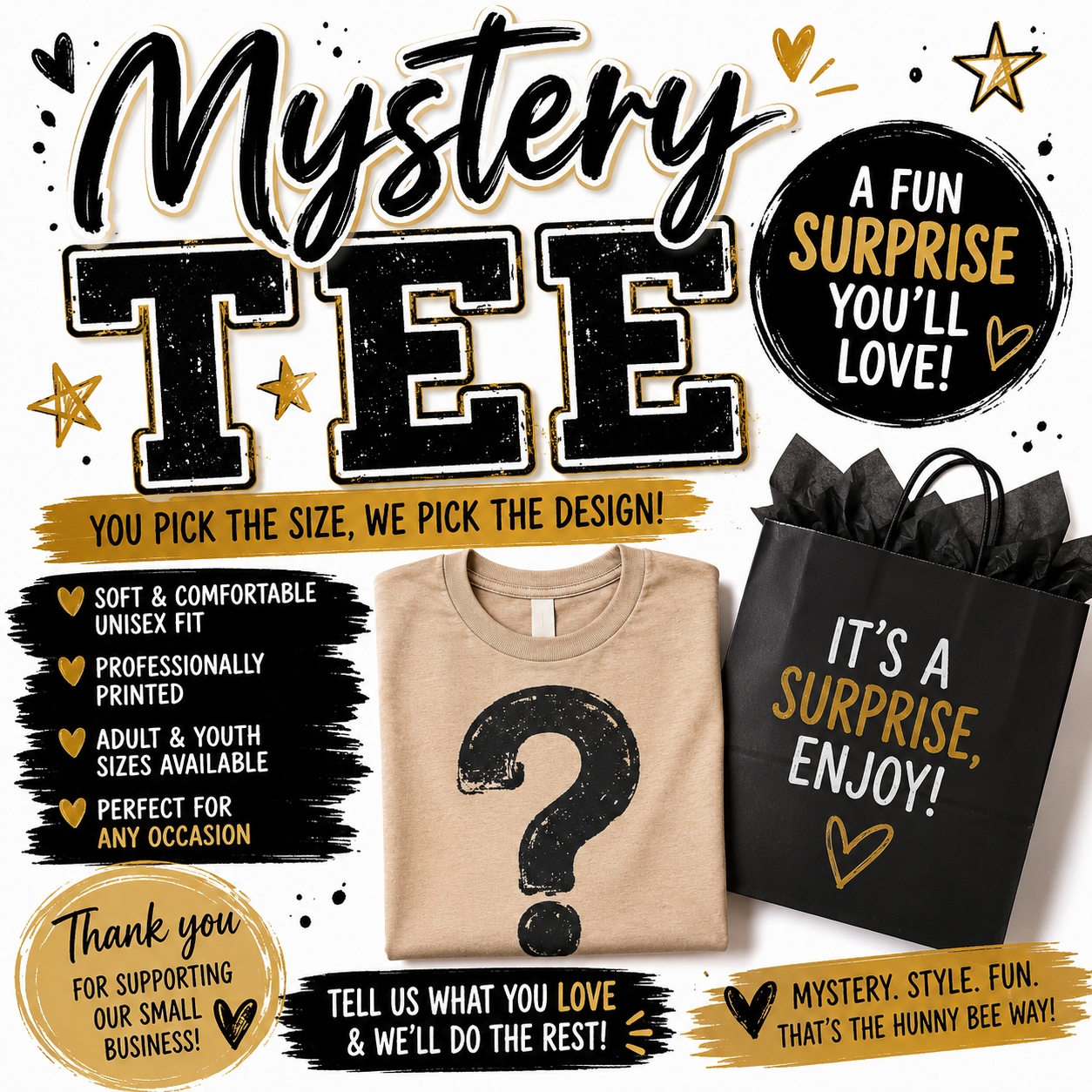 Mystery Graphic Tee – A Fun Surprise You'll Love!
