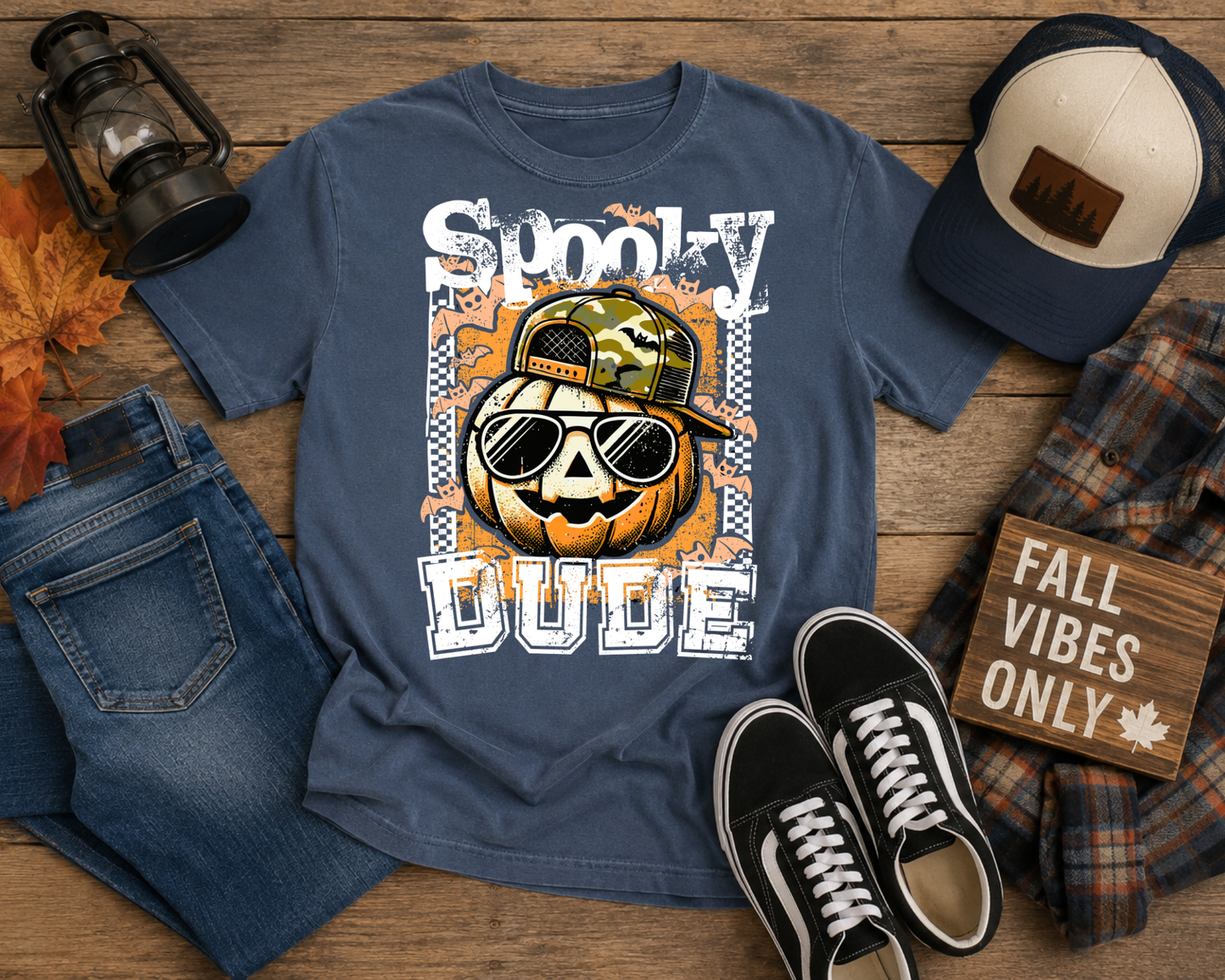 🎃 Spooky Dude Youth & Adult Halloween Graphic Tee | Pumpkin Patch Shirt | Fall Family Matching Tee