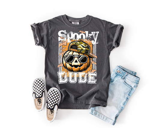 🎃 Spooky Dude Youth & Adult Halloween Graphic Tee | Pumpkin Patch Shirt | Fall Family Matching Tee