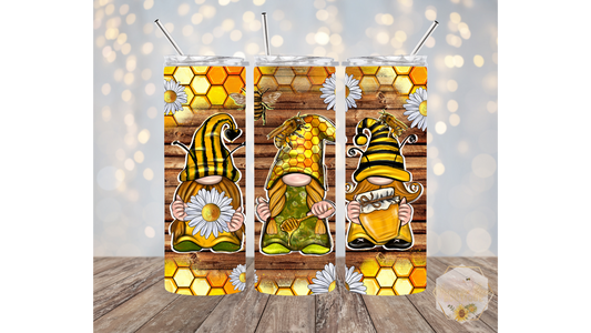 Plant Gnomes Tumbler | Honey Bee Gnomes Tumbler | 20oz Tumblers