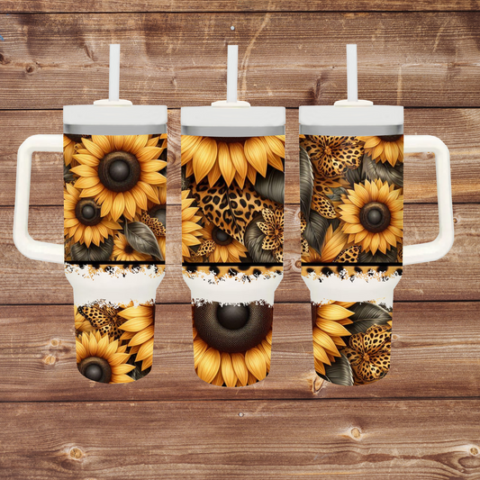 Sunflower 40oz Tumblers | Cow Print 40oz Tumblers | 40oz Tumblers