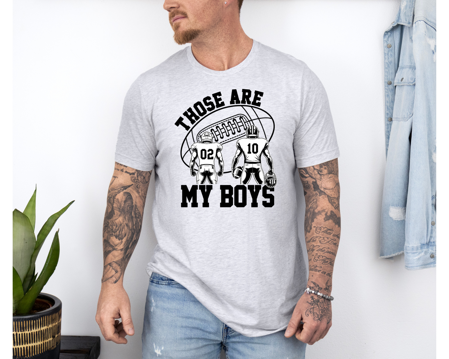 Personalized Football Mom Shirt – My Boy or Those Are My Boys Custom Jersey Number T-Shirt