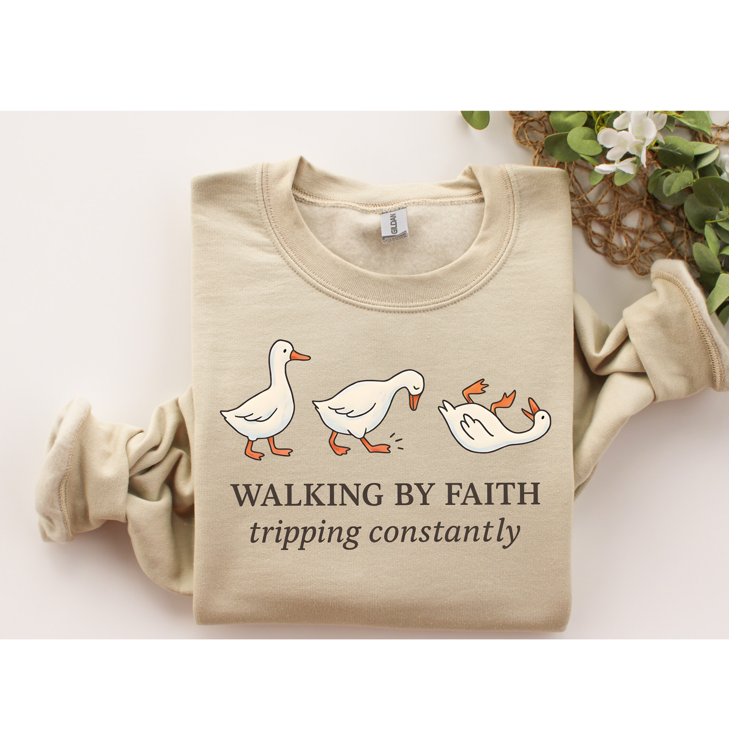 Walking by Faith Tripping Constantly Shirt | Funny Faith Christian Tee, Hoodie & Sweatshirt