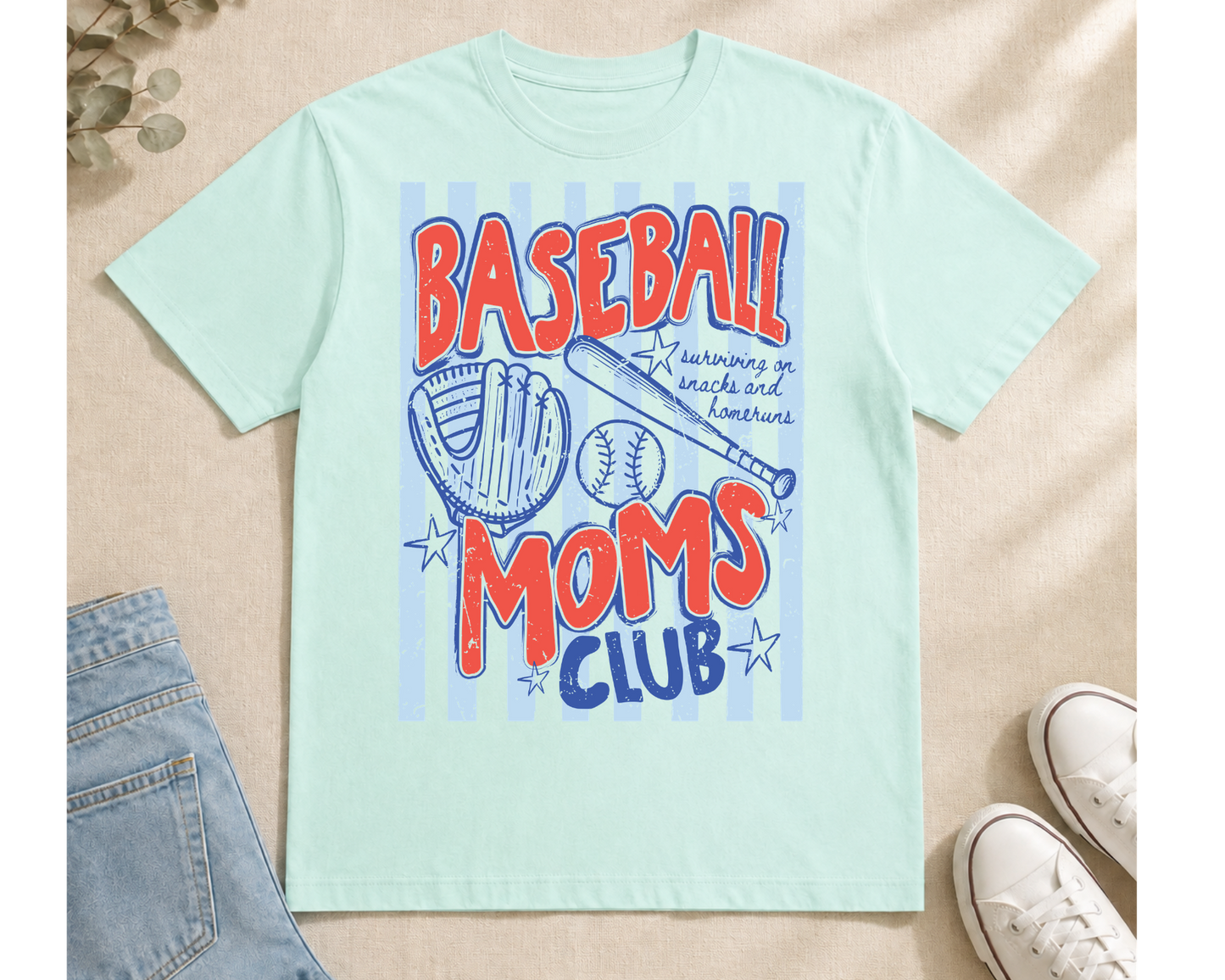Baseball Mom Graphic T-Shirt | Baseball Mama Ballpark Tee