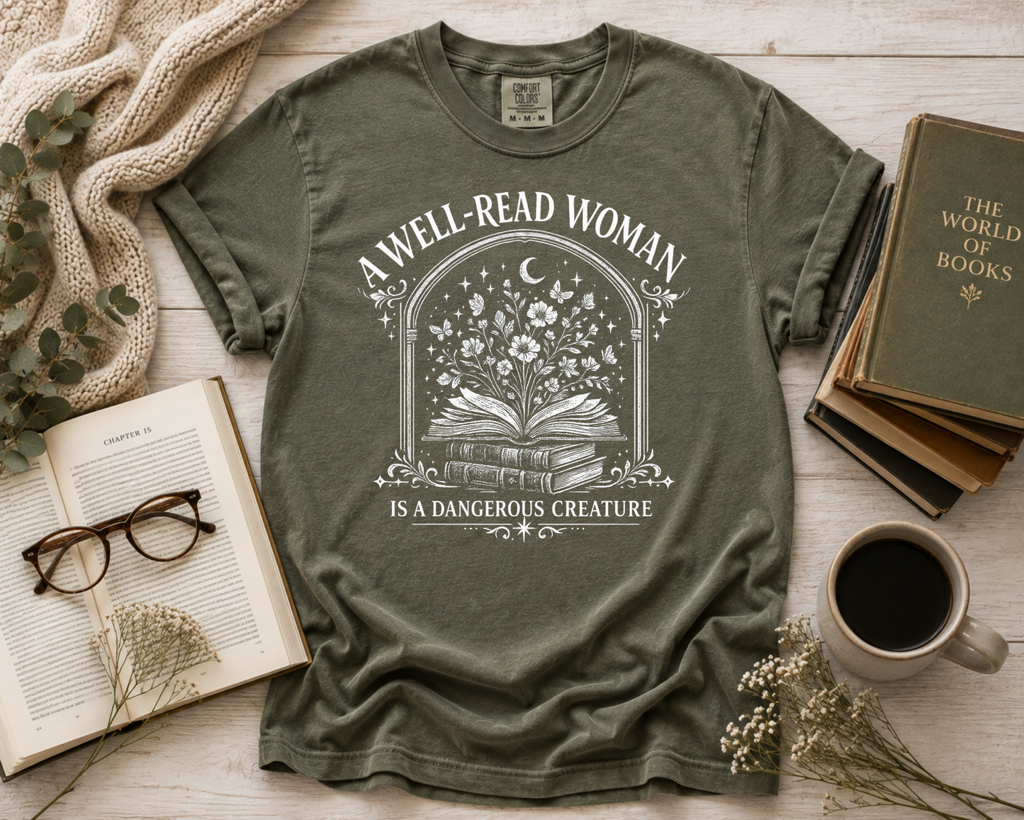 Book Lover Graphic T-Shirt | Cozy Reader Tee | BookTok Shirt | Christmas Reader Gift