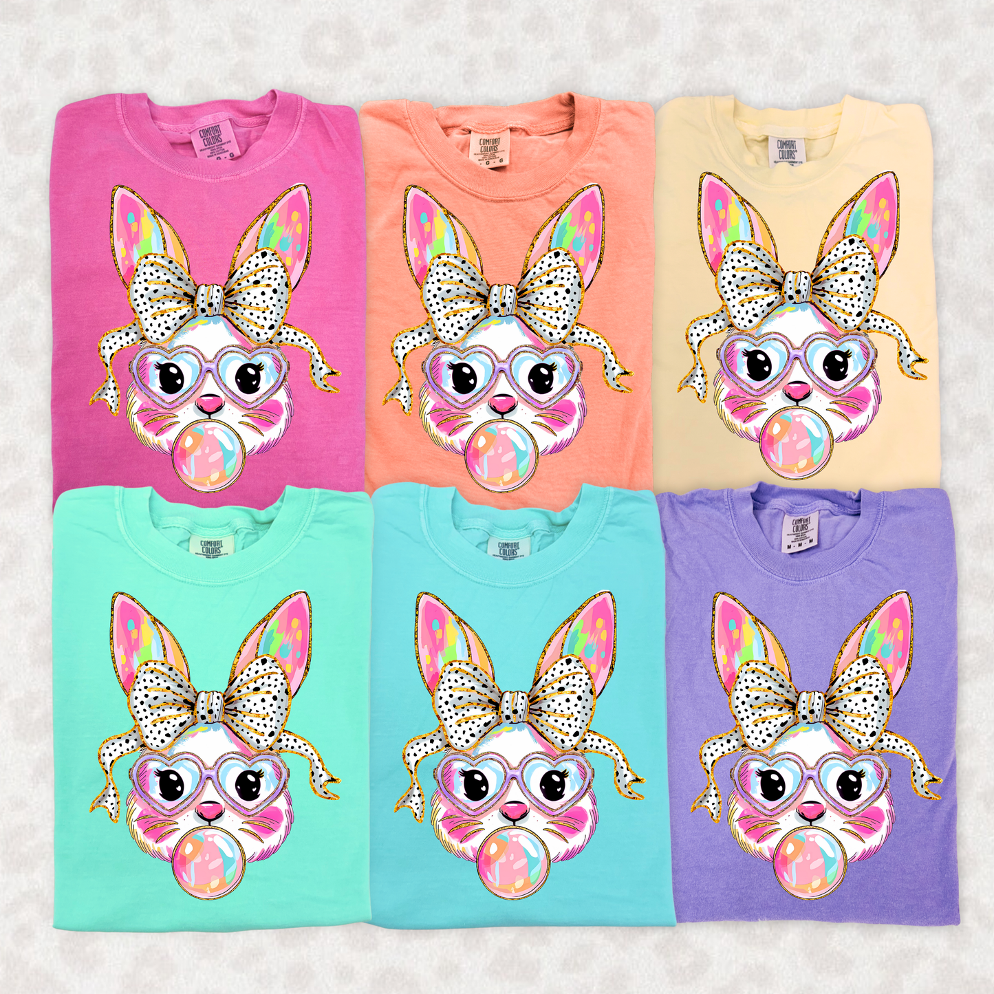 Bubblegum Bunny Bow Tee | Youth & Adult Easter Shirt