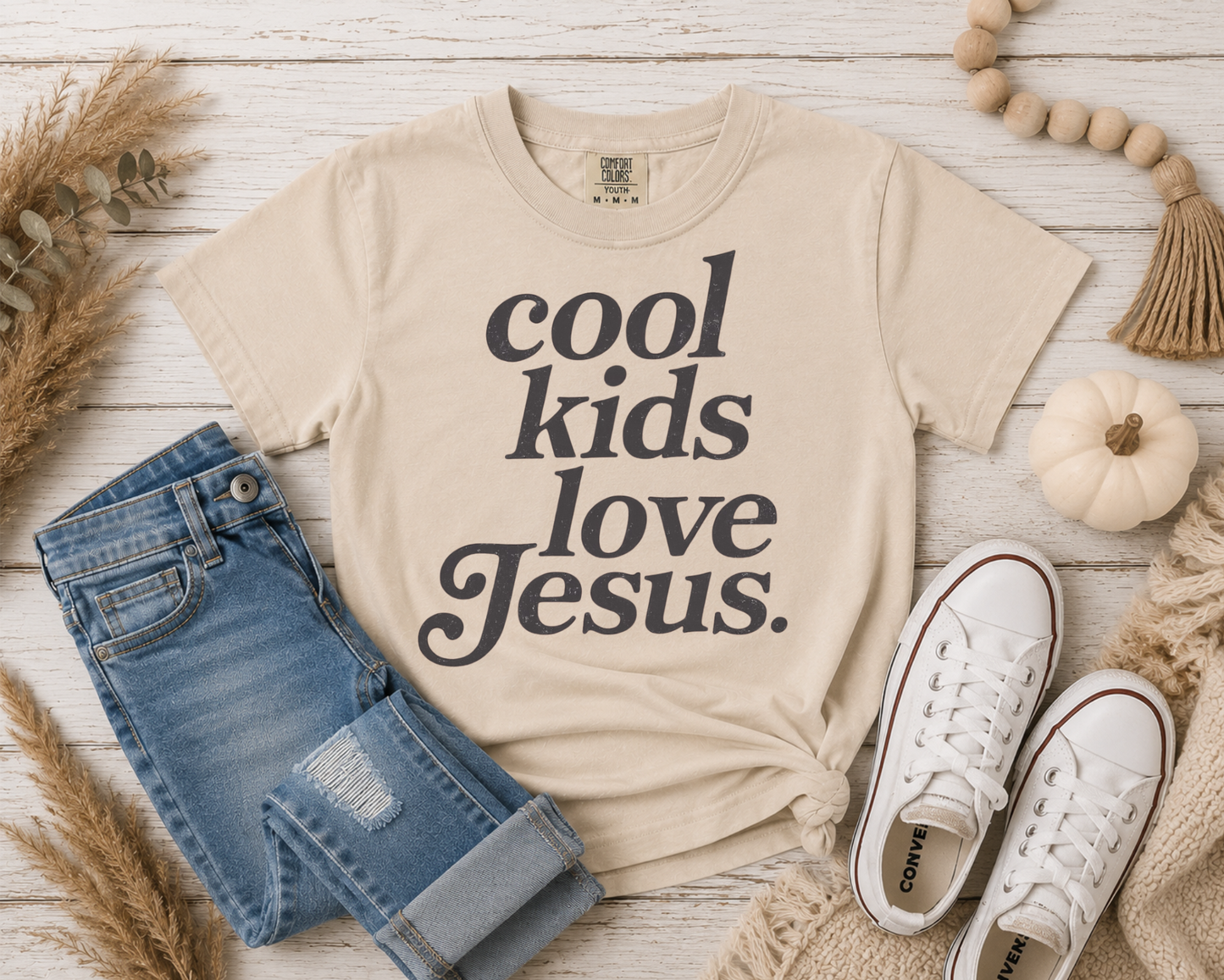 Cool Kids Love Jesus Youth Comfort Colors® T-Shirt | Christian Kids Graphic Tee | Faith-Based Youth Shirt