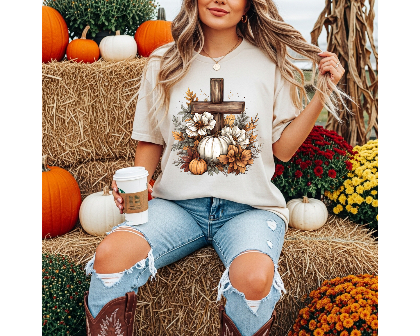 Fall-O-Ween Jesus Christian Pumpkin Shirt | Matthew 4:19 Fall Graphic Tee | Faith-Based Autumn T-Shirt | Thanksgiving Christian Apparel