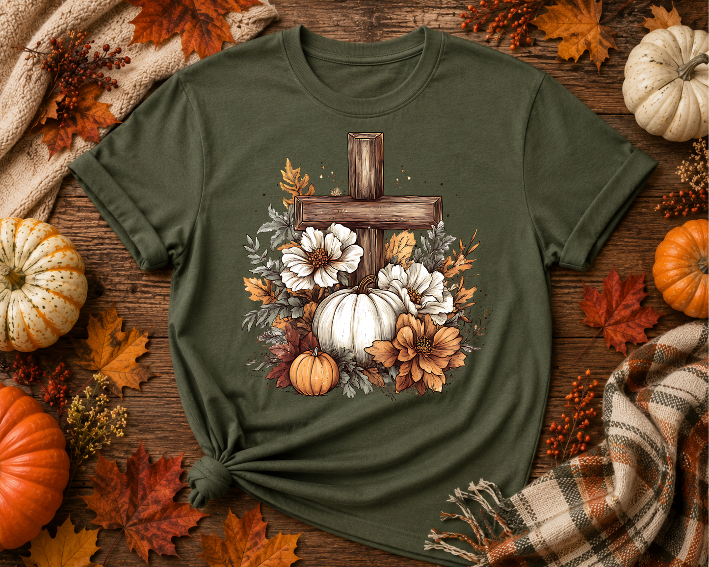 Fall-O-Ween Jesus Christian Pumpkin Shirt | Matthew 4:19 Fall Graphic Tee | Faith-Based Autumn T-Shirt | Thanksgiving Christian Apparel
