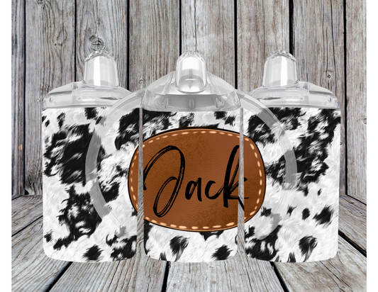 Custom Name Toddler Sippy Tumbler | Cow Print Tumbler | Custom Sippy Tumblers  | Cute Kid Sippy Tumblers | Sippy Tumblers