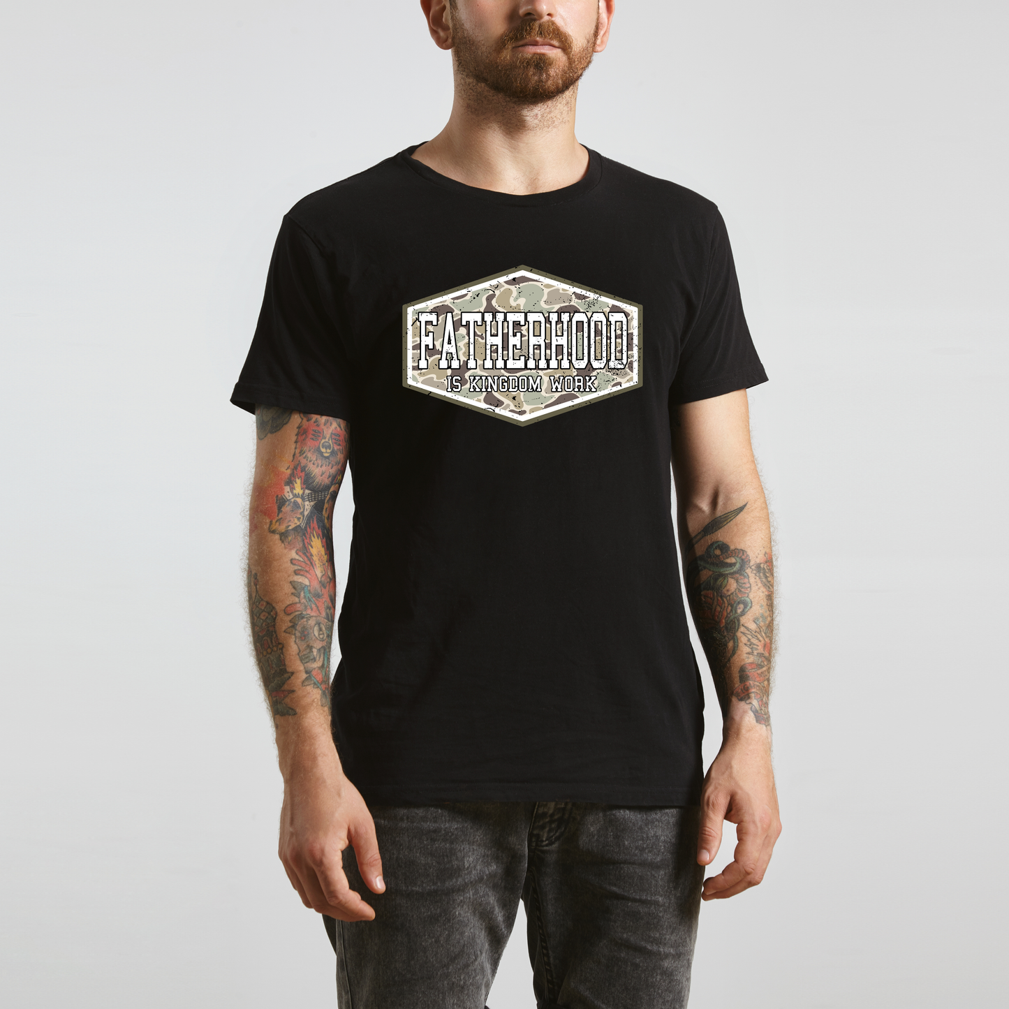 Fatherhood Is Kingdom Work Christian Graphic Tee | Faith-Based Father’s Day Shirt | Gift for Dad
