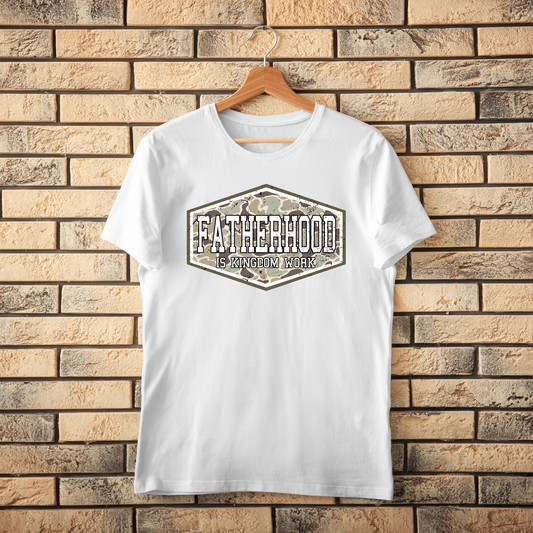 Fatherhood Is Kingdom Work Christian Graphic Tee | Faith-Based Father’s Day Shirt | Gift for Dad