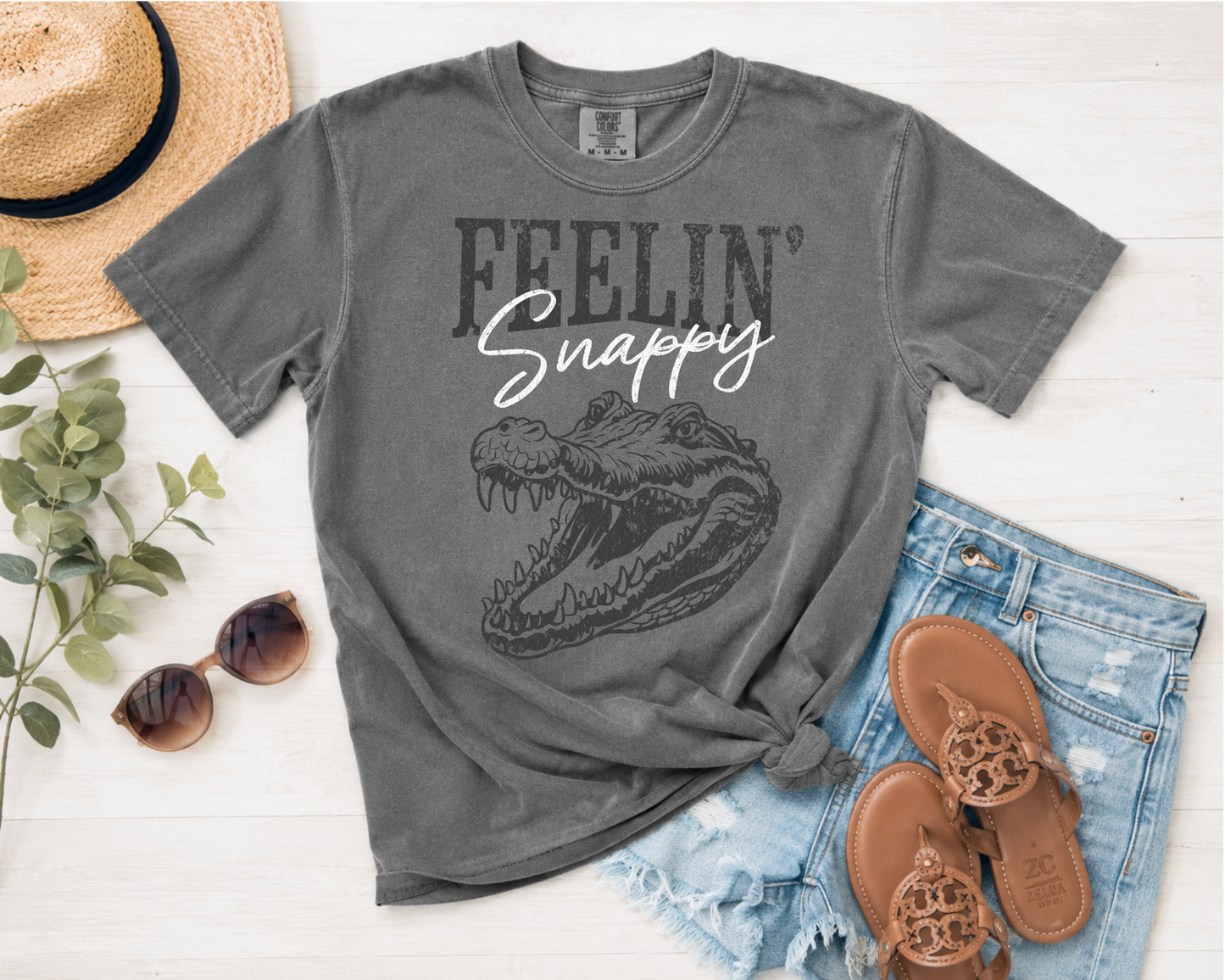 Feelin’ Snappy Alligator Comfort Colors® Graphic Tee | Southern Gator Shirt
