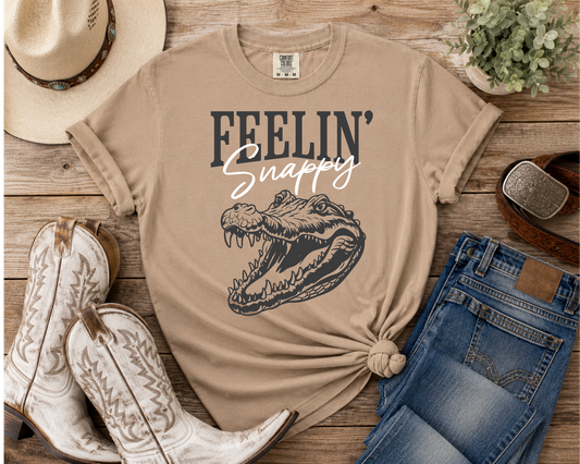 Feelin’ Snappy Alligator Comfort Colors® Graphic Tee | Southern Gator Shirt