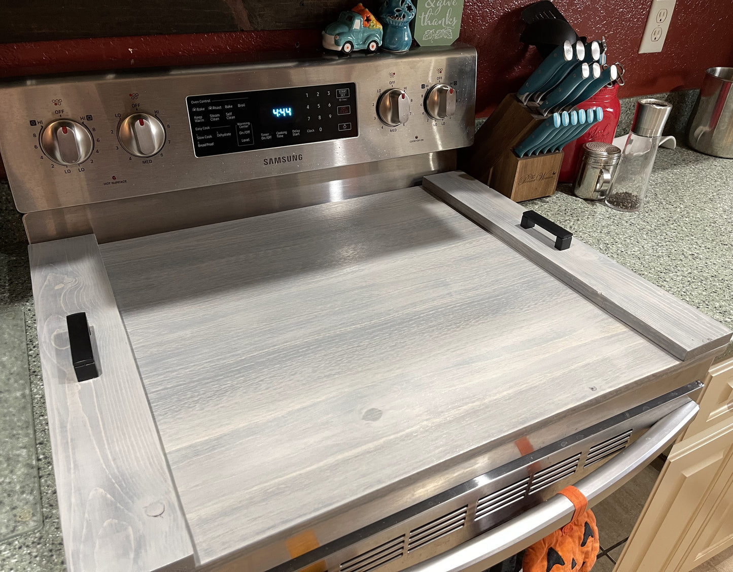 Wood Stove Covers | Wood Noodle Boards | Rustic Stove Top Cover | Wood Kitchen Stove Cover | Farmhouse Stove Cover